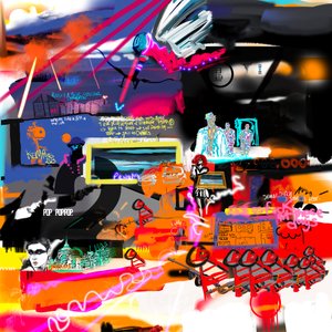 Paris Mob, 2023 (digital konst) av Paul Kempton