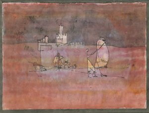 Avsnitt Before an Arab Town, 1923 av Paul Klee