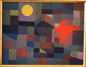 Eld vid fullmåne (målning på duk) av Paul Klee
