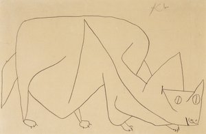 lurande katt; katt lurar av Paul Klee
