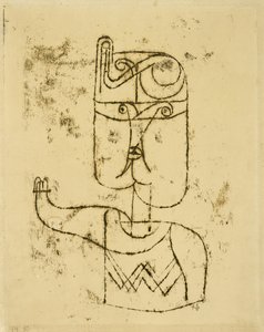 Matematisk bild. 1919 (oljeöverföringsritning på papper, monterad på kartong) av Paul Klee