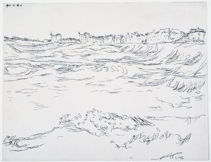 Munich Bay, Military Dugouts, mot bakgrund av de första husen i Milbertshofen av Paul Klee