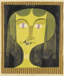 ""Porträtt av en violögd kvinna"" (Porträtt av en violögd kvinna) Akvarell av Paul Klee (1879-1940) - 1921 - Storlek 22,1x19 cm Privat samling av Paul Klee