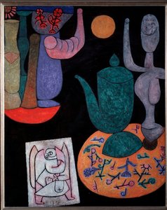 Stilleben på svart bakgrund - målning av Paul Klee