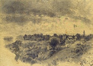 Utan titel (Berne, utsikt över Rosengarten) 1897 (penna och pensel på papper) av Paul Klee