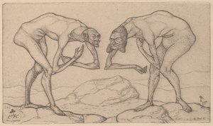 Två män, som antar att varandra har en högre position, möter Two Men Meet..., 1903. av Paul Klee