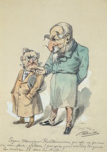 Monsieur Prudhomme och Napoleon III (akvarell) av Paul Klenck