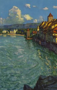 Schweiziska Spa: Rheinfelden (färg litho) av Paul Kutscha