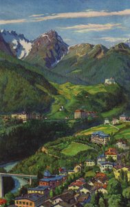 Swiss Spa: Tarasp, Schuls, Vulpera (färg litho) av Paul Kutscha