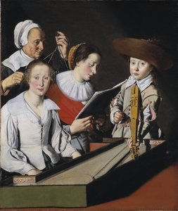 Une fete musicale - A Musical Party, av La Tarte, Paul (?-1636). Olja på duk. Mått: 116x98,8 cm. Nationalmuseum Stockholm av Paul La Tarte
