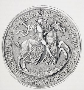 Sigill av Jean Ii, hertig av Burgund, greve av Nevers och baron av Donzy 1371 - 1419. av Paul Lacroix