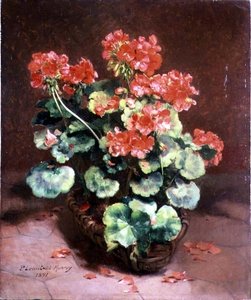 Blommor i en korg av Paul Lecuit-Monroy