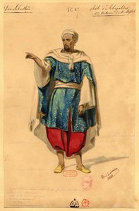 Abayaldos. Kostymdesign för operan Dom Sébastien, Roi de Portugal, 1843.