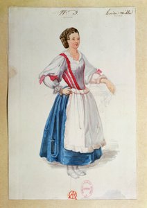 Kostym för Luisa Miller av Giuseppe Verdi, skiss