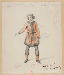 Gounod - Den blodiga nunnan - Fyra kostymmodeller av Paul Lormier - 1. Bohemisk bybo av Paul Lormier