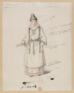 Gounod - Den blodiga nunnan - Fyra kostymmodeller av Paul Lormier - 2. Bohemisk bybo av Paul Lormier