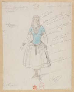 Gounod - Den blodiga nunnan - Fyra kostymmodeller av Paul Lormier - 3. Bohemisk bondkvinna