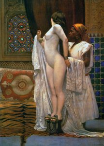 Harem: After the Bath, ca 1894 (färg litho) av Paul Louis Bouchard