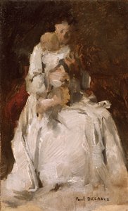 Mor och barn (målning) av Paul Louis Delance