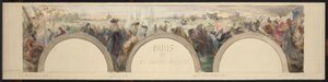 Skiss till entréhallen i Hôtel de ville de Paris: Paris och de stora epokerna av Paul Louis Delance