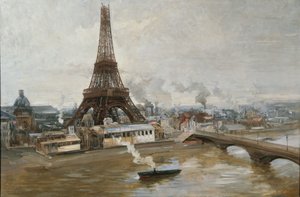 Eiffeltornet sett från Seine, 1889.