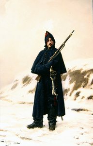 Soldat i snön