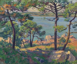 Tallar vid floden Trieux. 1913 av Paul Madeline