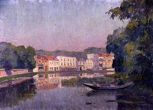 The Solitary Fisherman (olja på panel)
