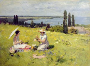 Plocka blommor (olja på duk)