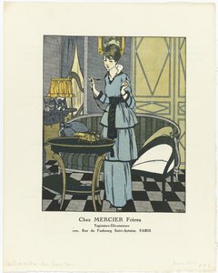 Gazette du Bon Ton, 1914 - Nr 1: Chez MERCIER Frères / Tapetserare - Dekoratörer (titel på objekt) av Paul Méras