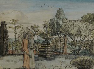 Barbara i trädgården av Paul Nash