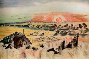 Bombplan i majs, 1940 av Paul Nash