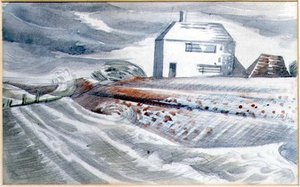 Hus vid havet, Dymchurch, Kent av Paul Nash