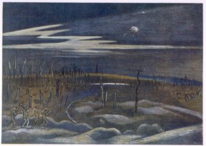 Meadow with Copse, från British Artists at the Front, Fortsättning av västfronten, del tre, Paul Nash av Paul Nash