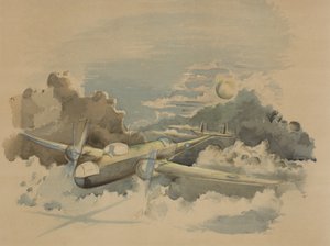 Månskensresa, Hampden Flyger ovanför molnen av Paul Nash