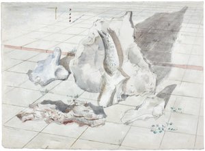 Studie till landskap med blekta föremål av Paul Nash