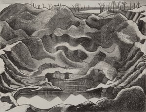 Gruvkratern, Hill 60, Ypres-sänkan av Paul Nash