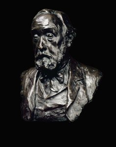 Porträtt av Edgar Degas (1834-1917) 1907 (brons med mörkbrun patina) av Paul Paulin