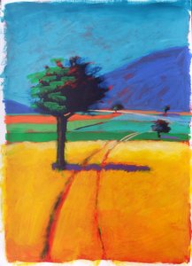 Blue Hill (akryl på kort) av Paul Powis