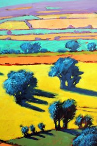 Cotswold Way närbild 8 (akryl ombord) av Paul Powis