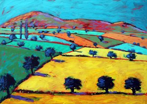 Golden Valley (akryl ombord)