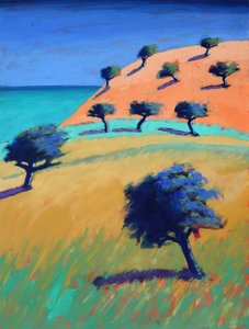 Ibiza II, 2021 (akryl på kartong) av Paul Powis