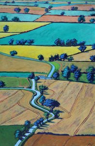 Lane på sommaren (akryl ombord) av Paul Powis