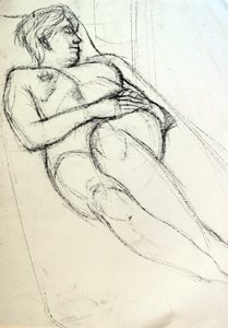 Life Drawing I, 2024 (conte på papper) av Paul Powis