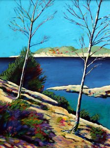 Peguera (akryl ombord) av Paul Powis