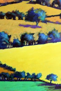 Vitbladig ek närbild 3 (akryl ombord) av Paul Powis
