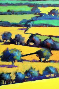 Vitbladig ek närbild 6 (akryl ombord) av Paul Powis
