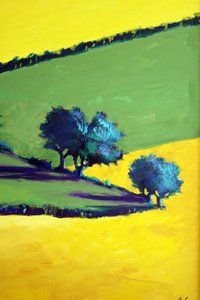 Vitbladig ek närbild 9 (akryl ombord) av Paul Powis