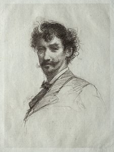 James McNeill Whistler med White Lock och Monocle av Paul Rajon