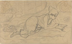 Studie för "The Lying Reader" av Paul Elie Ranson